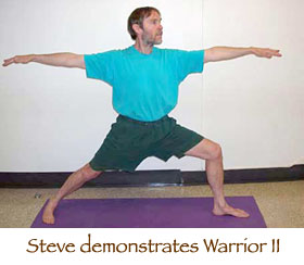 Steve demonstrates Warrior II